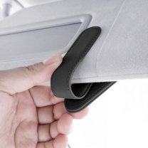 Car Sunglasses Holder, Magnetic Visor Clip, Universal Eyeglass Storage, Soft Leather Non-Slip Design, Easy Install, for Sunshade Organizer, Compact 6x8cm, No Damage to Glasses