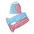 thumbnail image 3 of Toddler Girls 4th of July Outfit - Sleeveless Independence Day Top with Pants Patriotic USA Flag Summer Clothes Set for Baby Toddler Ages 1-5(Blue/100), 3 of 9