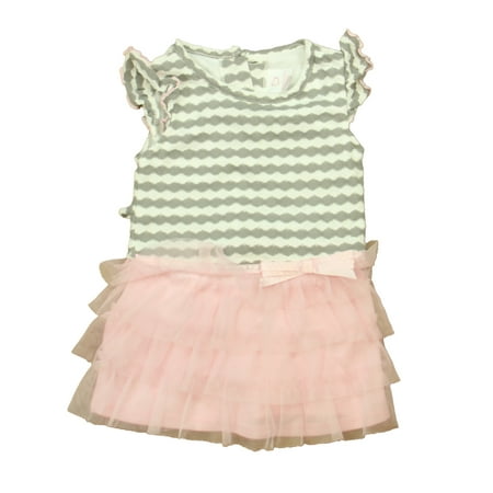 

Pre-owned Youngland Girls Gray | White | Pink Dress size: 18 Months