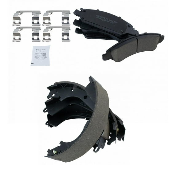 TRQ Front & Rear Ceramic Disc Brake Pad & Shoe Kit for Silverado Sierra 1500 New BFA18548 Fits select: 2009-2013 CHEVROLET SILVERADO, 2009-2013 GMC SIERRA