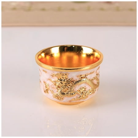 

Vintage Teacup Engraving Pattern Zinc Alloy Shiny Surface Wine Cup for Gift