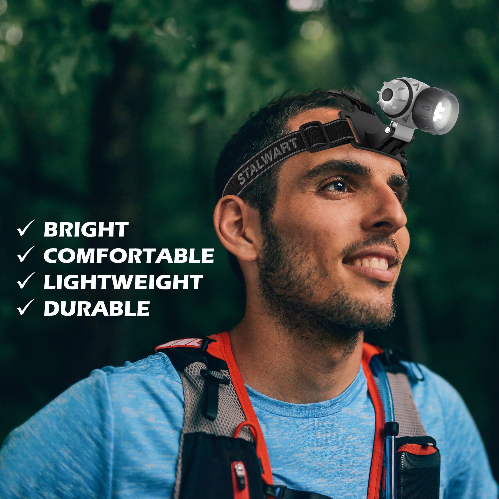 Stalwart 12-LED Headlamp Plus 6-LED Flashlight Super Set - image 4 of 4