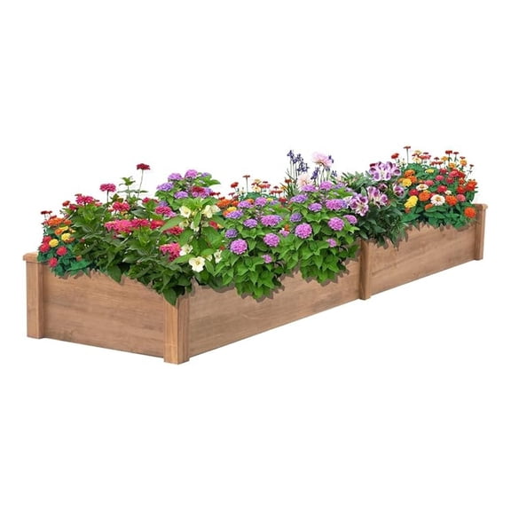 Raised Garden Bed,Outdoor Wood Planter Box,High-end Natural fir Wood boltless assemblyfor Vegetables, Flowers, , and ,w/Non-Woven Pad,93 x 23 x 10in