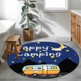 thumbnail image 5 of Navy Blue Black Round Rug 4ft Washable Circle Entryway Rugs Non Slip Cartoon Truck Moon Stars Area Rug Indoor Floor Carpet for Bedroom Kitchen Living Room Home Office Dining Room Nursery, 5 of 7
