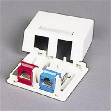 NavePoint Keystone Jack Surface-Mount Box 2-Port Ivory, 10-Pack ...