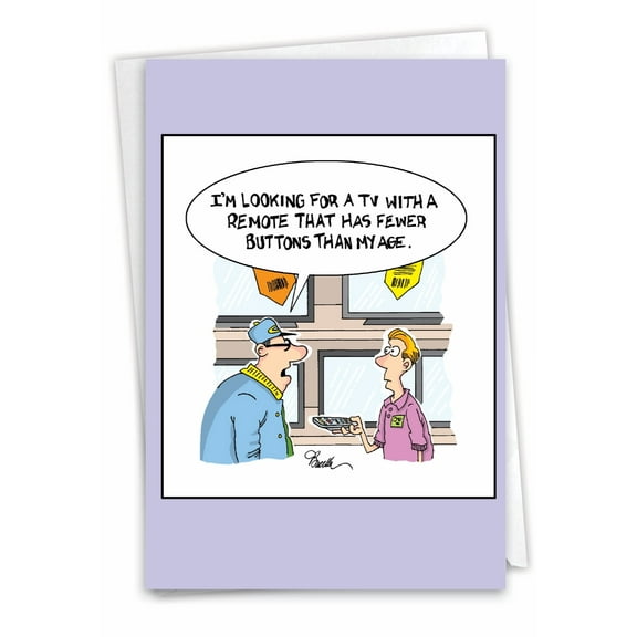 1 Funny Birthday Card with Envelope - Fewer Buttons C3331BDG