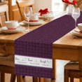 thumbnail image 5 of Purple Plaid Table Runner 90 Inches, Live Love Laugh Text Star Love Heart Bed Runner Dresser Scarves Tabletop for Indoor Outdoor Parties/Ceremony/Banquet, 13" x 90", 5 of 9