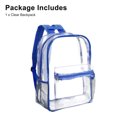 thumbnail image 3 of BAKIBO Clear Backpack, Heavy Duty PVC Transparent Backpack, See Through Bookbag for Stadium,Travel, School, Black, 3 of 9