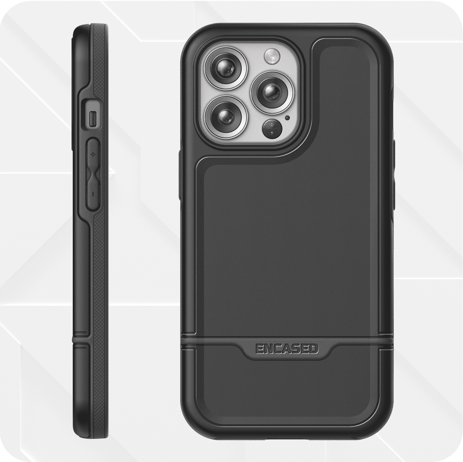 Encased Rebel Designed for iPhone 13 Pro Max Belt Clip Case (2021) Protective Shockproof Case with Holster (Black)