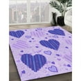 thumbnail image 3 of Ahgly Company Machine Washable Indoor Round Transitional Medium Slate Blue Area Rugs, 8' Round, 3 of 7