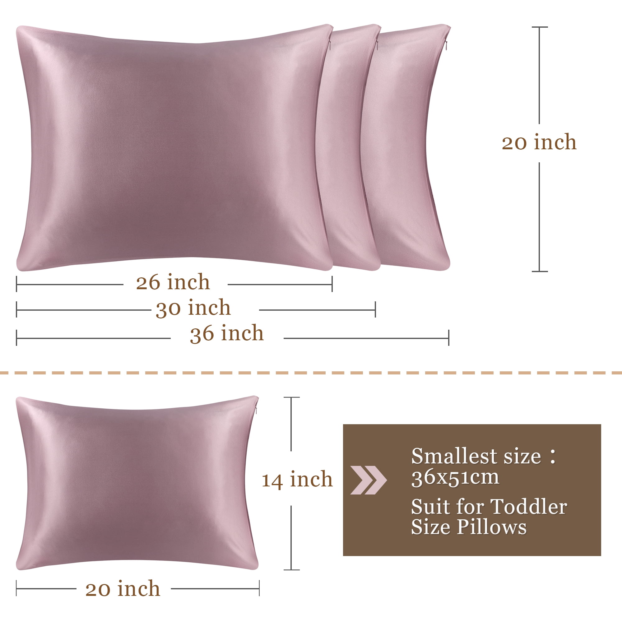 Unique Bargains 22 Momme Silk Pillowcase Queen Size Mauve