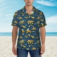 thumbnail image 2 of Fuzoiu Modern Excavator Print Hawaiian Shirt for Men, Summer Beach Casual Short Sleeve Button Down Shirts, Men’s Beach Summer Shirts with Pocket,3X-Large, 2 of 7