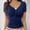 Blue, variant on Spring and Summer Wind Spicy Solid Color Body Hugging Lace Spliced V Neck Short Sleeve Top for Women Tops for Women Casual Summer Compression Shirt Women Workout Clothes Shirts for Women