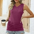 thumbnail image 4 of Diufon Womens Tank Tops Summer Casual V Neck Sleeveless T-Shirts Solid Color Pleated Tunics, 4 of 7