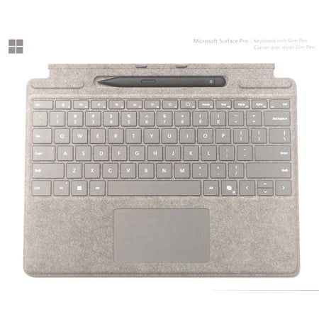 Microsoft - Surface Slim Pen (2nd Edition) and Pro Keyboard for Pro (11th Edition), Pro 9, and Pro 8 - Platinum