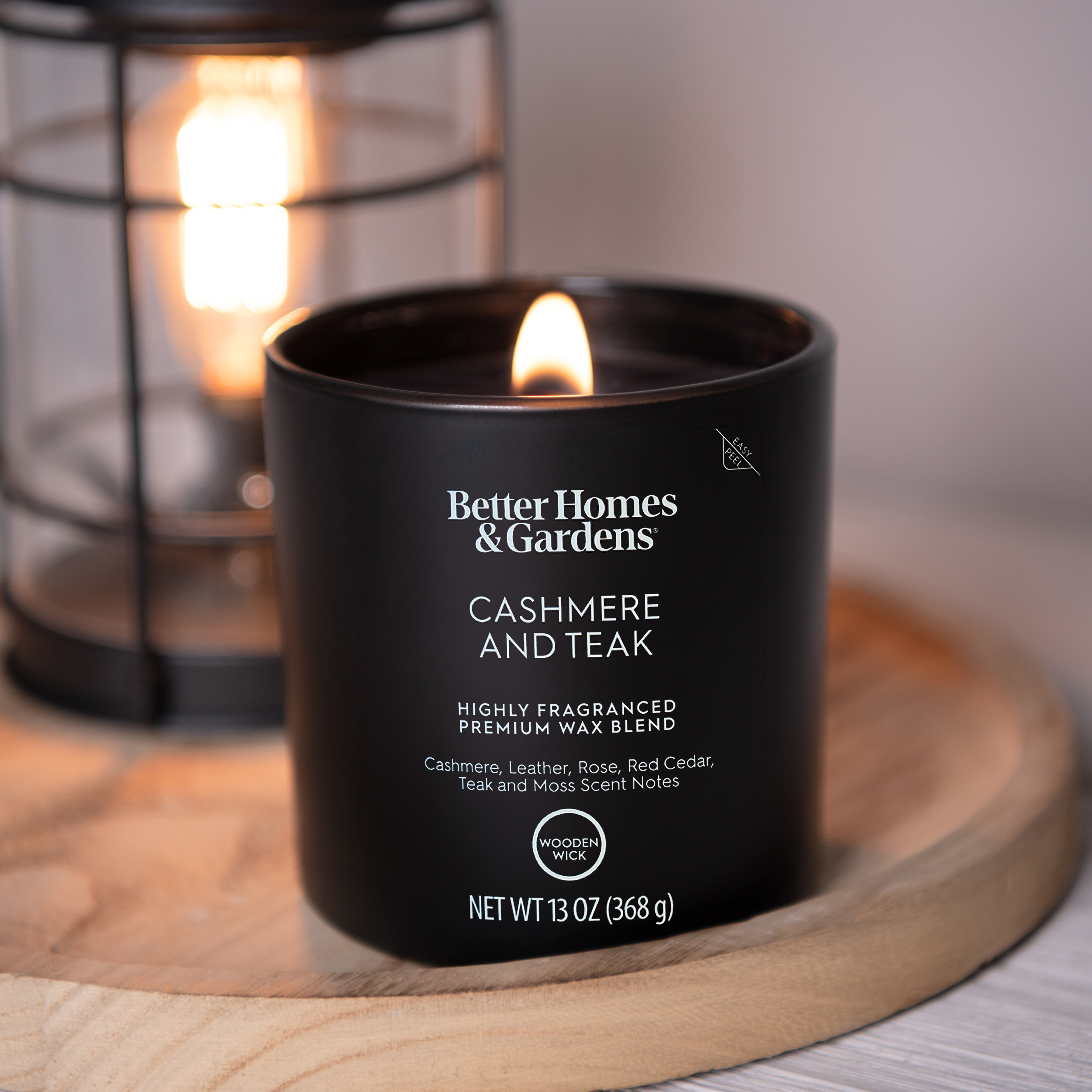 Better Homes & Gardens Cashmere and Teak Wooden Wick Candle, 13 oz photo 5