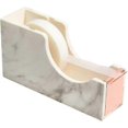 thumbnail image 1 of Desk Tape Dispenser Gold Rose Gold Metal Core Marble White Texture Office Supplies 1 Inch (Rose Gold, 1 of 5