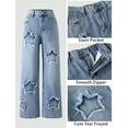 thumbnail image 4 of OYYN Girls Baggy Jeans Wide Leg High Waist Y2K Streetwear Boyfriend Skater Denim Pants School Casual Wear, 4 of 8