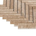 thumbnail image 4 of Modket TDH379NS Beige Sand Travertine Stone Herringbone Mosaic Tile Kitchen Bath Wall Backsplash, 4 of 5