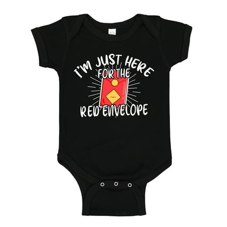 

I m Just Here For The Red Envelope Hong Bao Baby Bodysuit One Piece NB Black