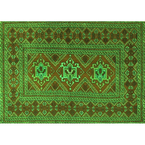 Ahgly Company Indoor Rectangle Persian Green Traditional Area Rugs, 8' x 10'