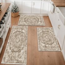 Farmhouse Kitchen Rugs Set 3 Piece, Boho Kitchen Mats for Floor, Non-Slip Kitchen Rug Waterproof Mats for Kitchen, Runner Rugs for Hallway Laundry Holiday Sink Decor