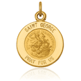 thumbnail image 3 of 14K Solid Yellow Gold Saint George Medal Necklace Chain Pendant Charm, 3 of 8
