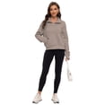thumbnail image 6 of Women Quarter Zip Pullover Long SleeveHalf Zip Pullover Casual Stand Collar Cropped Sweatshirts with Pockets, 6 of 6