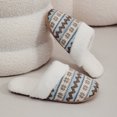 thumbnail image 4 of Womens Mens Slippers Fuzzy Lined Warm Cozy House Slipper Non Slip Memory Foam Winter House Shoes Indoor Outdoor Bedroom Lounge Shoe, 4 of 6