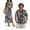 Blue Hawaiian, variant on Red Hibiscus Matching Couple Outfits Husban and Wife Clothing Men's Short Sleeve Shirt Light Workwear and Womens Long Dress Sleeveless Hawaiian Party Sundress