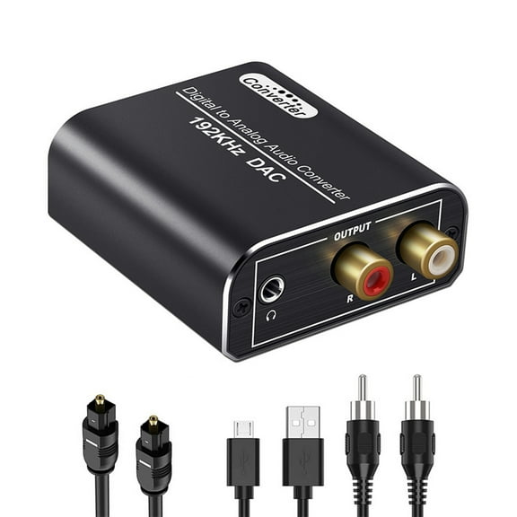 GUYUTING High-Resolution Audio DAC for TVs Game Consoles 192kHz Digital to Analog Optical Coaxial to RCA 3.5mm Plug & Play No Drivers