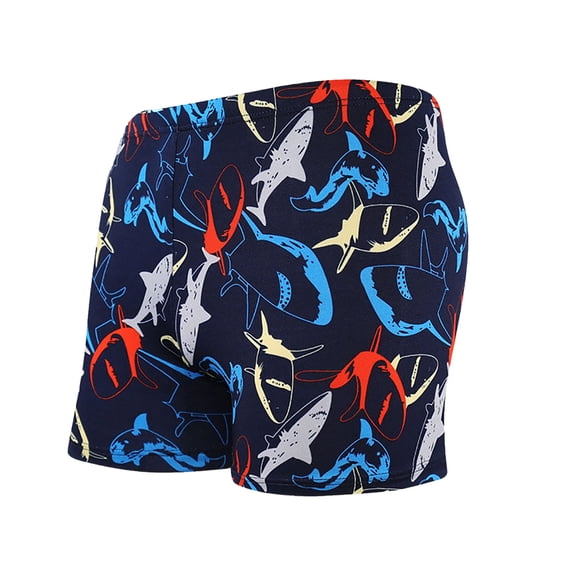 GUZOM Mens Shark Print Swim Trunks Quick Dry Board Shorts with Mesh Lining Stretch Fit Elastic Waist for Beach Swimming,Size Free Size