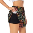 thumbnail image 3 of Lsque Snake And Flower Printed Women's Running Shorts with Liner Pockets,Elastic Quick Dry Workout Athletic Gym Yoga Shorts,Womens High Waist Shorts-Medium, 3 of 9