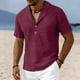 thumbnail image 4 of Top Casual Suelto de Lino de Color Sólido para Deporte Y Vacaciones Al Mar, 4 of 6