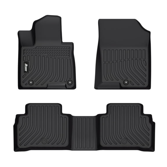 Ikon Motorsports Floor Mats Compatible With 2022-2025 Hyundai Tucson Non-Hybrid, 3D Molded Custom Carpets 1st 2nd Row Front Rear Protection 3PC Pad Black TPE All Weather Liner