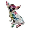 thumbnail image 2 of jifeng Statue d'Animal Décorative Centre de Table Moderne Coloré Graffiti Peint Chihuahua Graffiti, 2 of 9