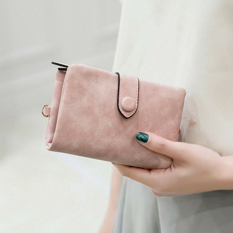 Fashion Femme en cuir deux volets Wallet Zipper Clutch Card Holder Purse Lady Handbag 