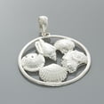 thumbnail image 2 of Million Charms 925 Sterling Silver Nautical Charm Pendant with Chain,  Shell Cluster In Round Frame, 2 of 2