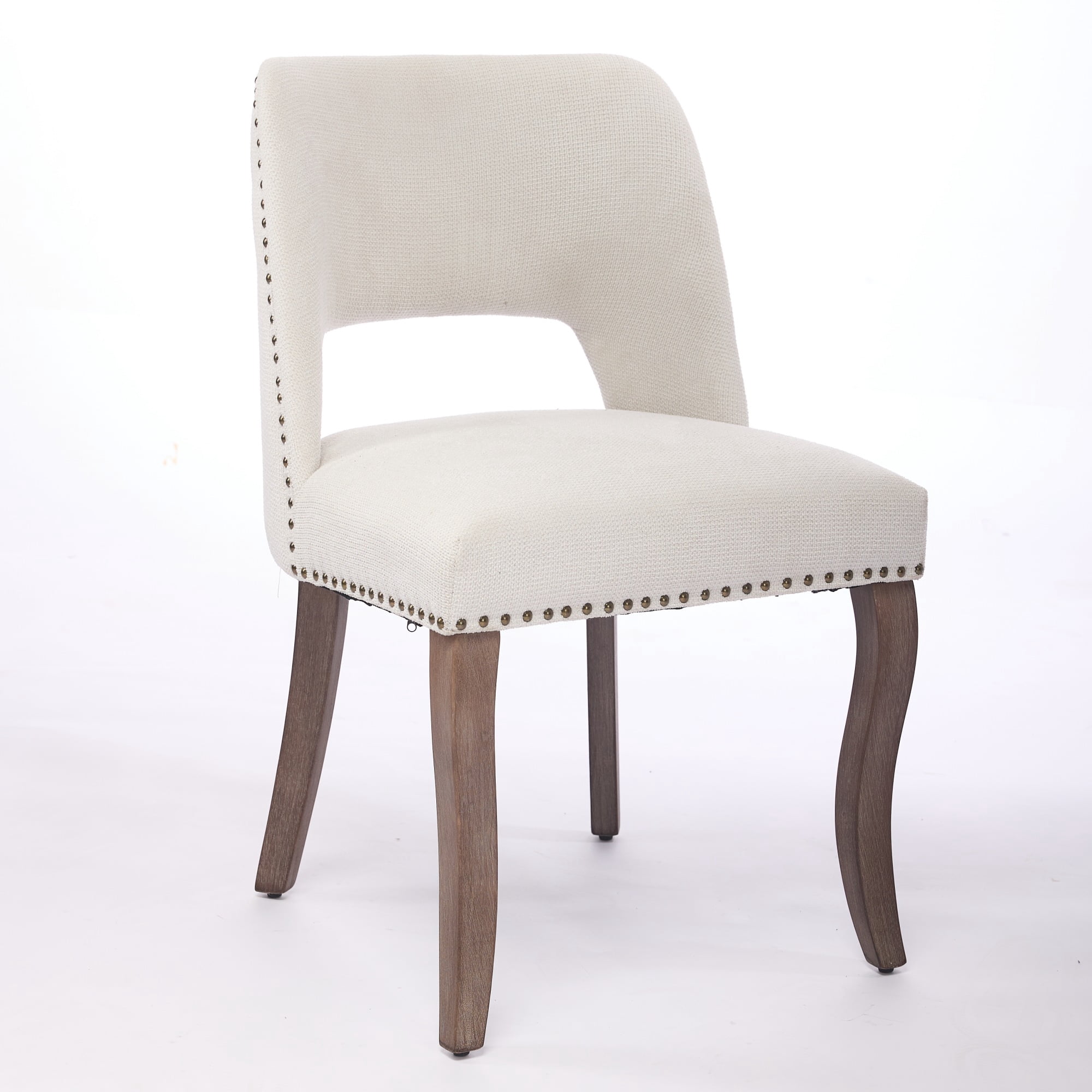 Set of 6 Wood Dining Chairs with Fabric Upholstered Back and Seat Modern Accent Side Chair w/Wood Legs for Living Room/Dining Room/Bedroom/Restaurant