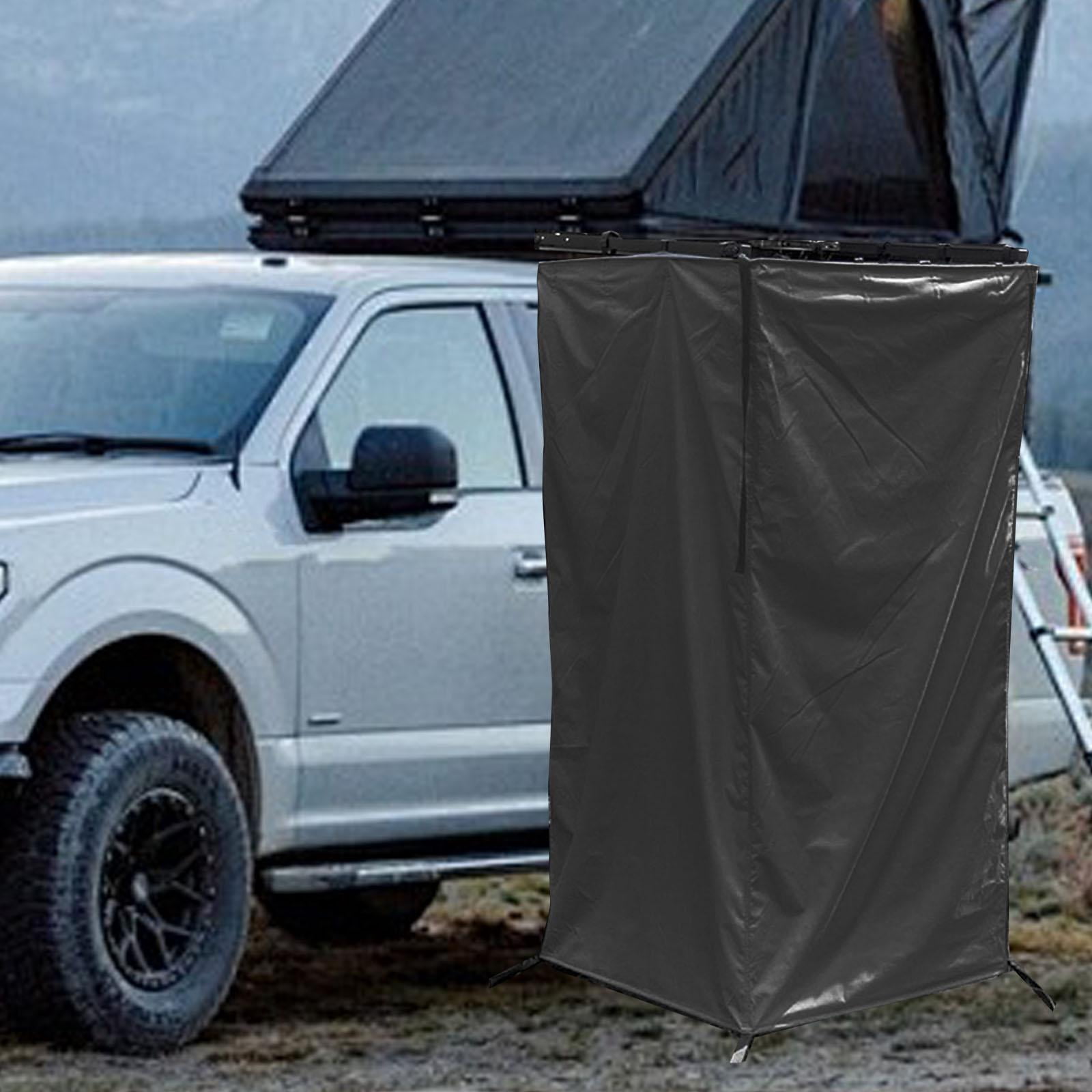 Kuntesetty Vehicle Side Shower Tent,Changing Dressing Room Hiking Bathroom Overland Outdoor Toilet Stall for Long Road Trips, Van ,Beach Black