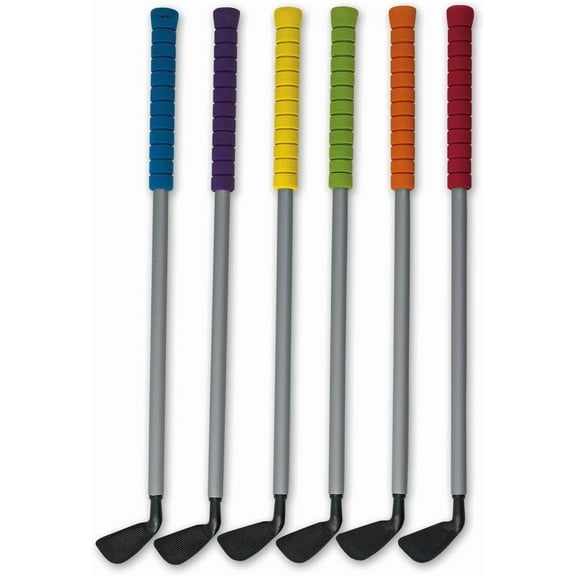 Nasco PE08665 Plastic Golf Clubs, 27" Length Wedges, Right Handed, Assorted Colors, Pack of 6