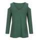 thumbnail image 4 of Camiseta suelta con cuello en V y manga larga con hombros descubiertos para mujer Fridja bvmnju4720, 4 of 8