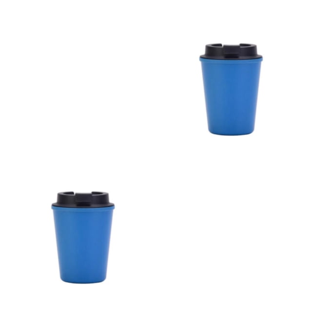 Toystoory botella de bebida taza de agua taza térmica tamaño compacto de larga duración estudiante al aire libre bebedero jugo de leche Azul 350ml 2piezas