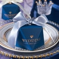 thumbnail image 1 of Luckyn 50 Pcs Navy Blue Diamond Pearl Wedding Candy Boxes Sweet Gift, 1 of 7