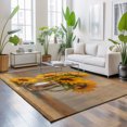 thumbnail image 3 of 4'x6' Area Rugs, Sunflower Indoor Outdoor Area Rug for Living Room Bedroom, Vintage Yellow Botanical Floral Summer Washable Bathroom Rugs Kitchen Floor Carpet Mats Home Decor Aesthetic, 3 of 6