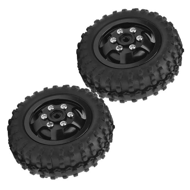 Rubber Tire, RC Anti-Skid Tires Non-slip Effect Excellent Durability for WPL D12 1/10 RC Trucks Black BL,Silver S,Red R