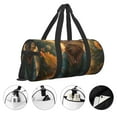 thumbnail image 5 of Fotbe Sunflower Meditating Cat Pattern Foldable Sports Gym Bag with Wet Dry Pocket, Ultralight Travel Bag, Large Capacity Duffel Bag, Splash Proof Carry on Bag, Overnight Bag, Weekender Bag, 5 of 8