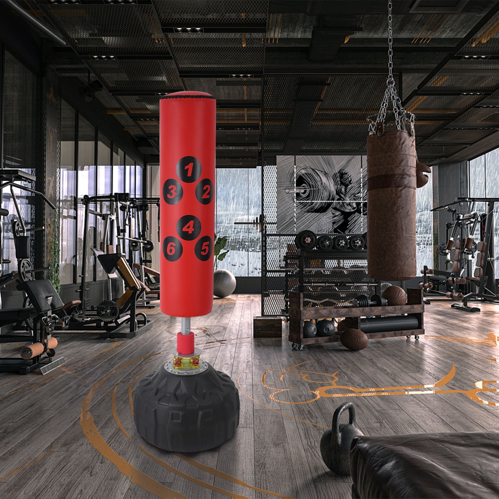 Yesurprise Freestanding Punching Bag with Boxing Gloves | 70-Inch Heavy Kickboxing Bag with Stand for Adults and Kids | Ideal for Martial Arts Training and Home Boxing Workouts