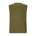 thumbnail image 6 of Womens Sleeveless Button Down Shirts Dressy Casual Summer Blouses V Neck Cotton Linen Tops Business Work Tank Top | CSEONE,Army Green L, 6 of 8
