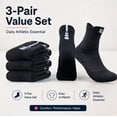 thumbnail image 7 of 3 Pair Men’s Cotton Sports Socks, Mid Crew Athletic Training Socks, TIKA, 7 of 7